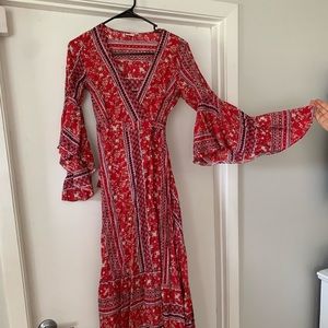 Cross tie boho dress